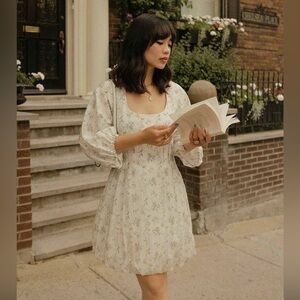 NWT H&M x Brock Collection Floral White Dress